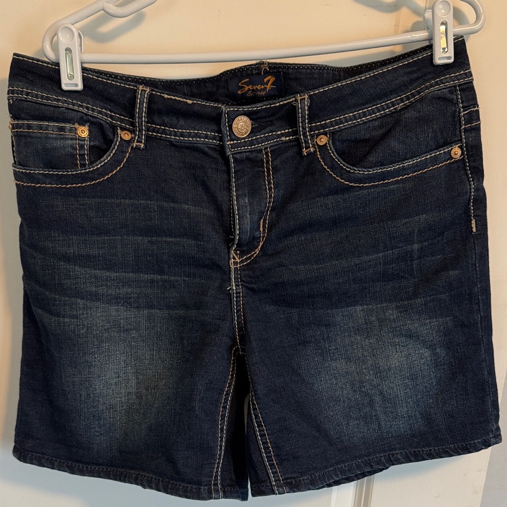 Seven7 Women's Deep Indigo Jean Shorts
